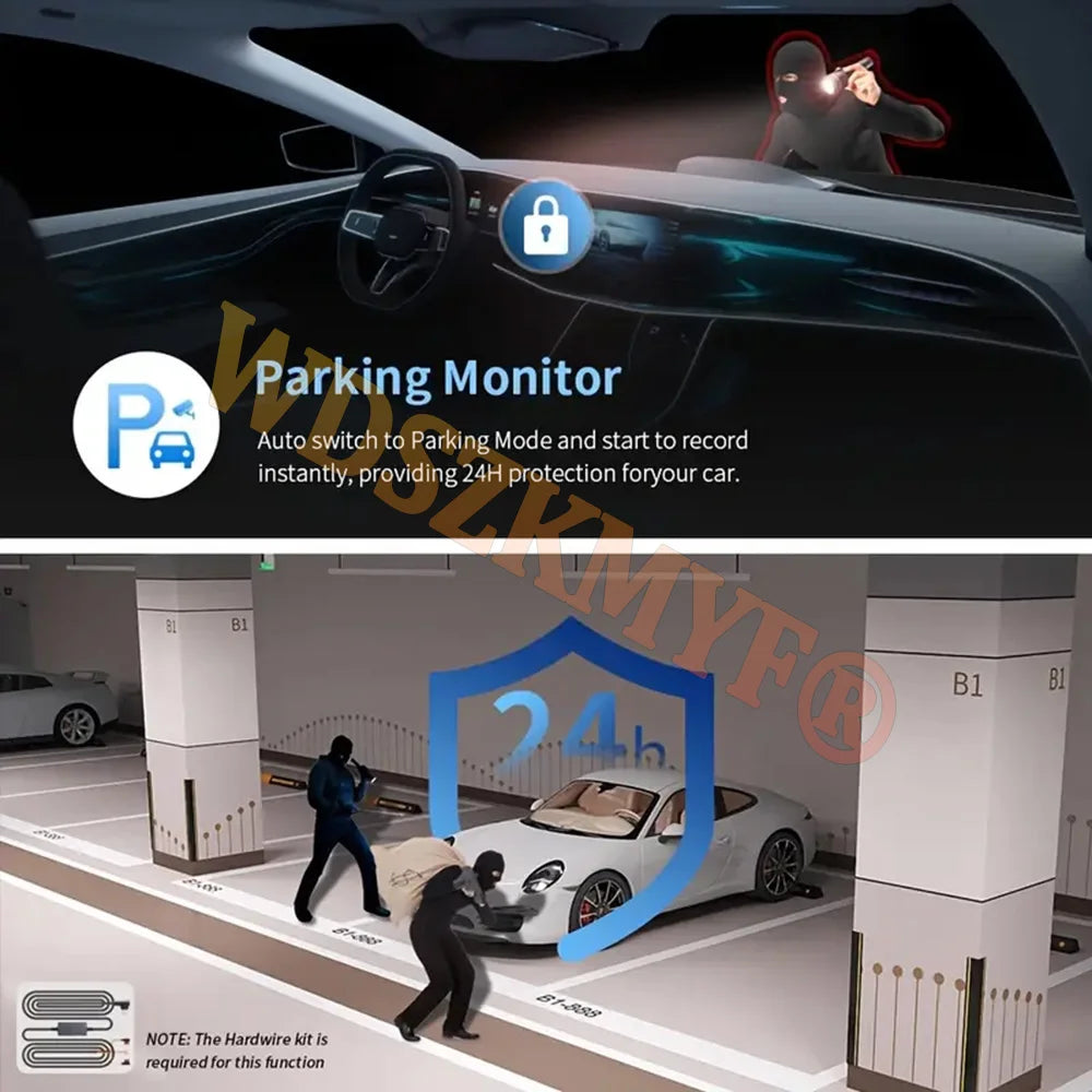 Dashcam 360° para Coche – 4 Cámaras 1080P WiFi, Monitor de Aparcamiento 24H, Sensor Sony y Visión Nocturna