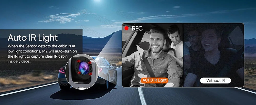 Dashcam 1080P WiFi con 2/3 Cámaras – Grabación Delantera y Trasera, Visión Nocturna Starlight y Monitor de Aparcamiento 24H