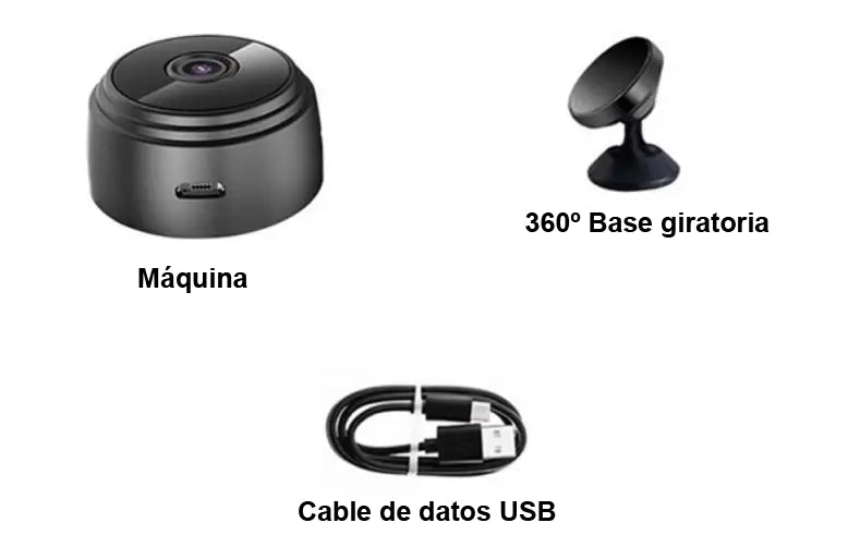 Cámara de Vigilancia WiFi 1080P con Sensor – Seguridad Inalámbrica para Hogar y Vehículo con Control desde Móvil