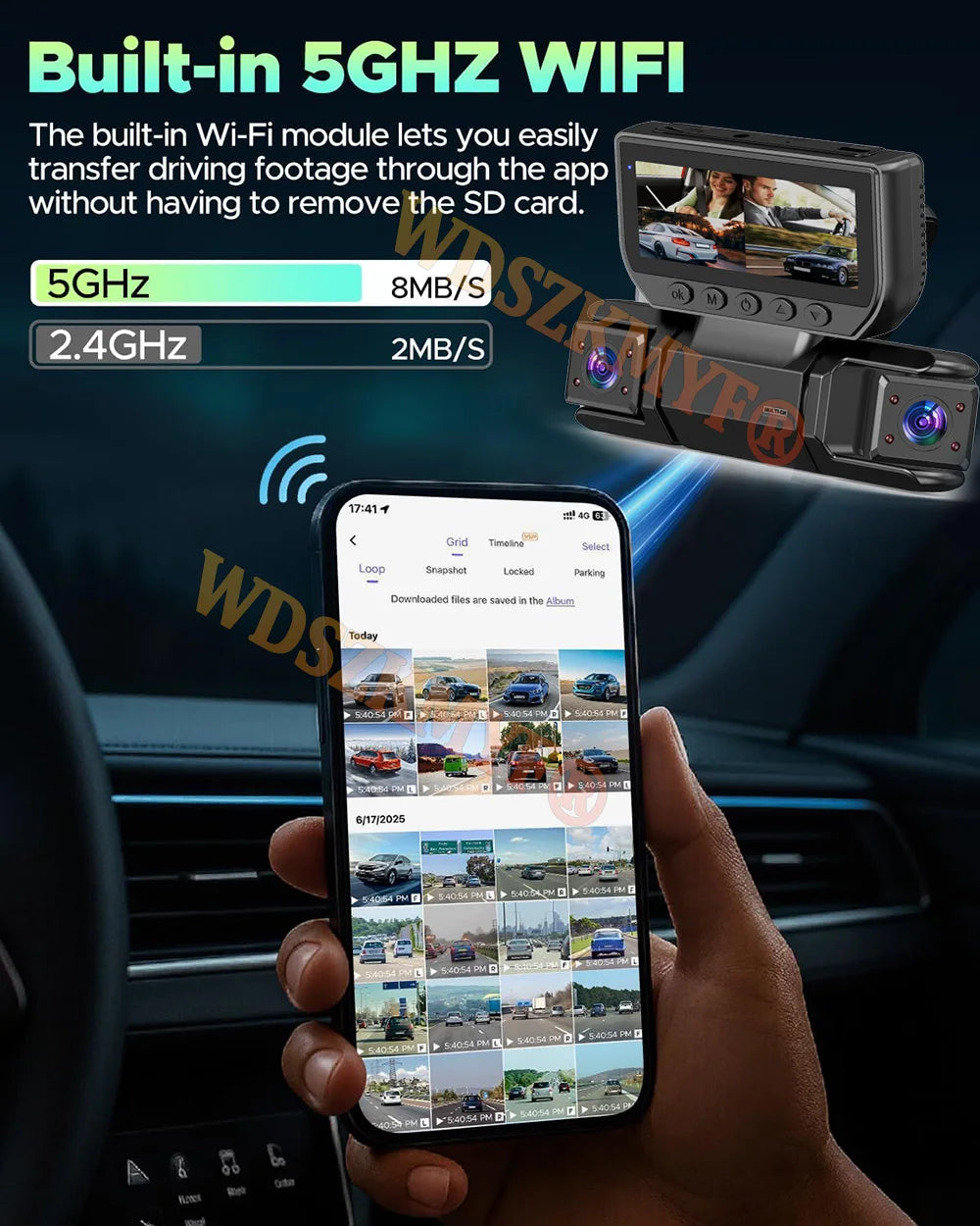 Dashcam 360° para Coche – 4 Cámaras 1080P WiFi, Monitor de Aparcamiento 24H, Sensor Sony y Visión Nocturna