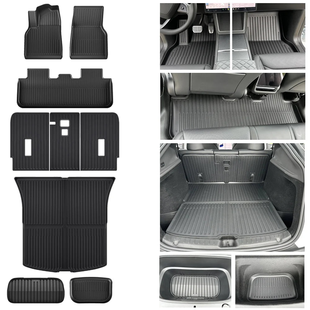 Alfombrillas para Tesla Model Y Juniper 2025-2026 – Juego Completo con Maletero, Respaldo y Protección de Interior