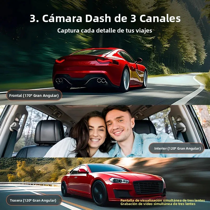 Dashcam HD 2/3 Cámaras WiFi para Coche – Grabación Delantera y Trasera 1080P, Sensor Sony, Visión Nocturna y Aparcamiento 24H