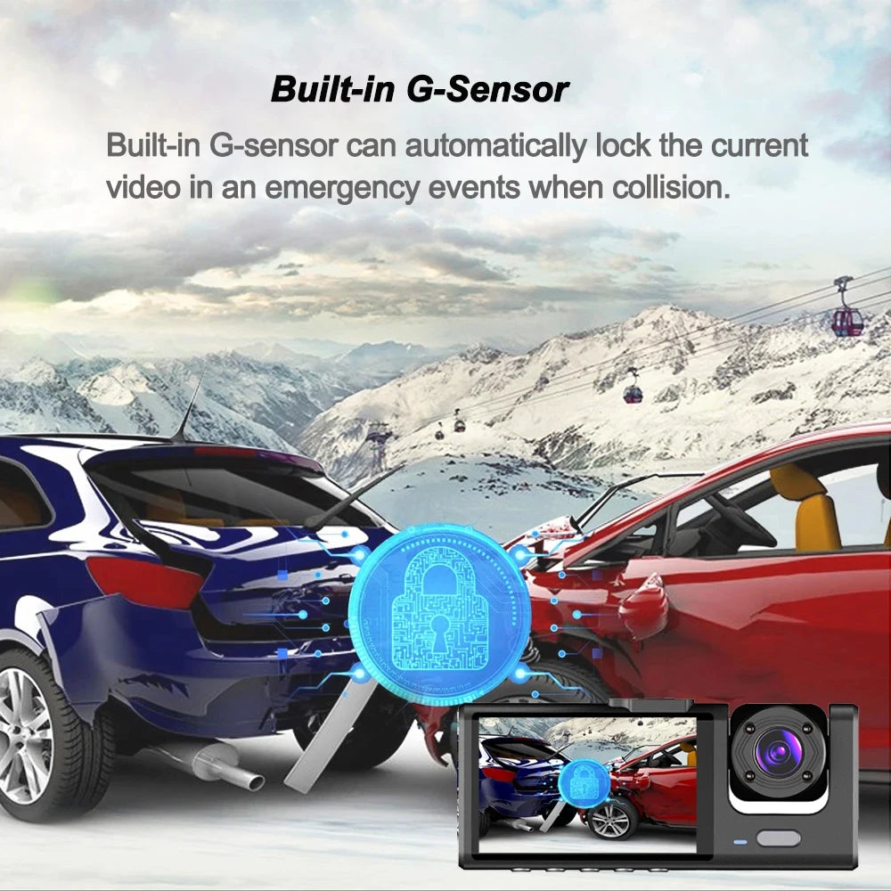 Dashcam WiFi con APP 2/3 Cámaras – Grabación Delantera y Trasera 1080P, Sensor Sony IMX335, Caja Negra y Aparcamiento 24H