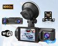 Dashcam WiFi HD 2/3 Cámaras para Coche – Grabación Delantera y Trasera 1080P, Sensor JX-F22, Visión Nocturna y Aparcamiento 24H