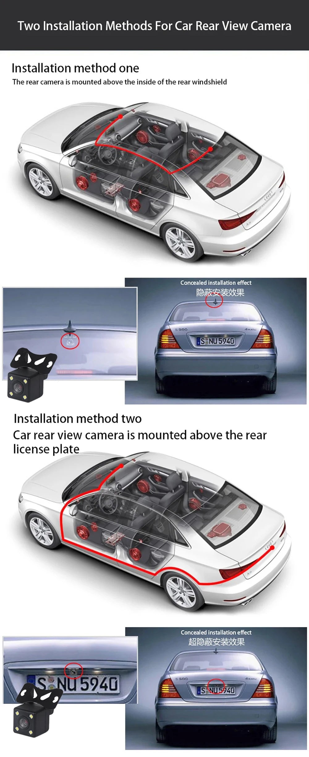 Dashcam HD 2/3 Cámaras WiFi para Coche – Grabación Delantera y Trasera 1080P, Sensor Sony, Visión Nocturna y Aparcamiento 24H