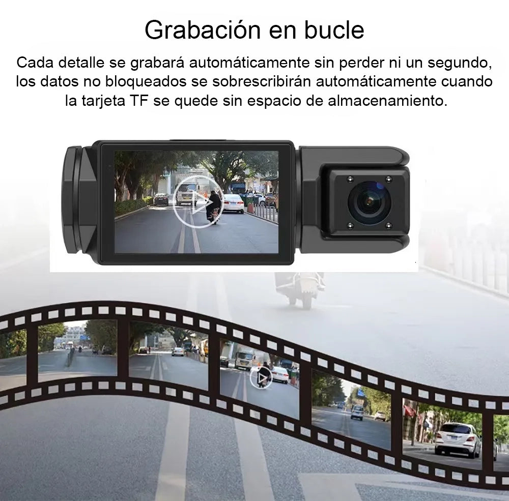Dashcam WiFi HD 2/3 Cámaras para Coche – Grabación Delantera y Trasera 1080P, Sensor JX-F22, Visión Nocturna y Aparcamiento 24H
