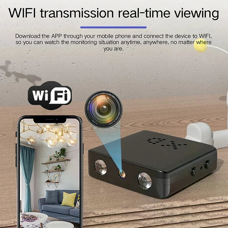 Mini Cámara IP WiFi 1080P para Seguridad Interior – Vigilancia en Tiempo Real, Visión Nocturna, Detección Inteligente y Control por APP