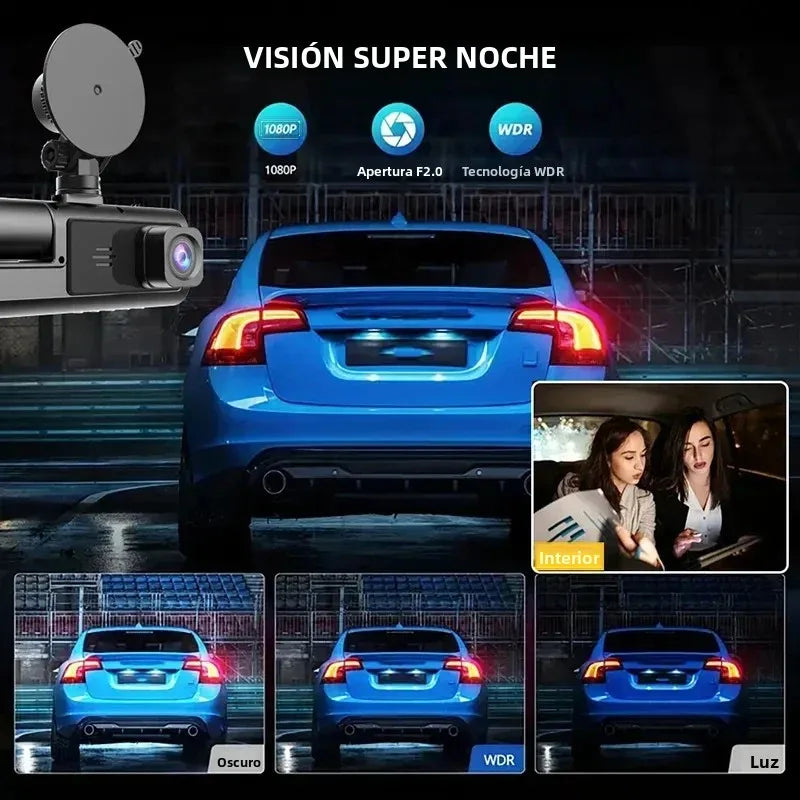 Dashcam 1080P WiFi con 2/3 Cámaras – Grabación Delantera y Trasera, Visión Nocturna Starlight y Monitor de Aparcamiento 24H