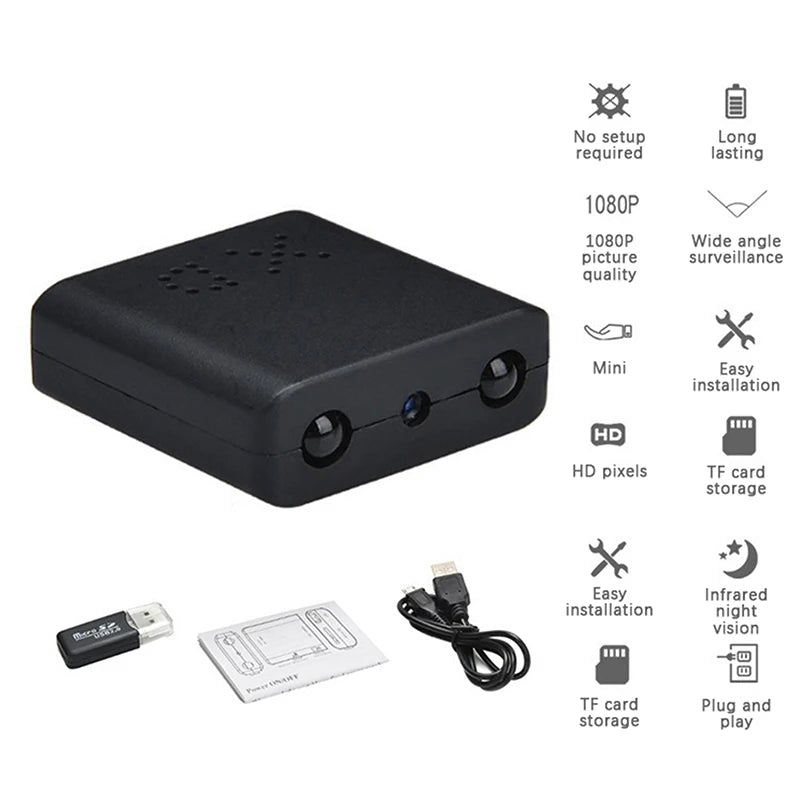 Mini Cámara IP WiFi 1080P para Seguridad Interior – Vigilancia en Tiempo Real, Visión Nocturna, Detección Inteligente y Control por APP