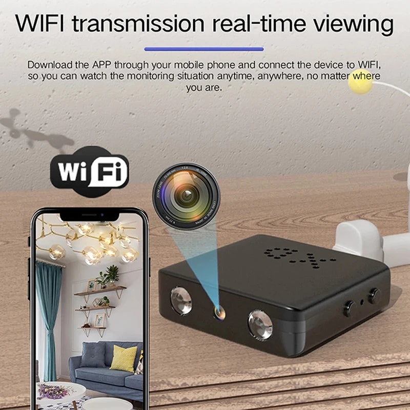 Mini Cámara IP WiFi 1080P para Seguridad Interior – Vigilancia en Tiempo Real, Visión Nocturna, Detección Inteligente y Control por APP