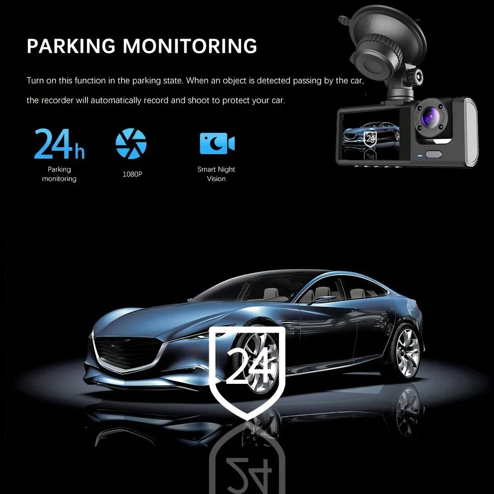 Dashcam WiFi con APP 2/3 Cámaras – Grabación Delantera y Trasera 1080P, Sensor Sony IMX335, Caja Negra y Aparcamiento 24H