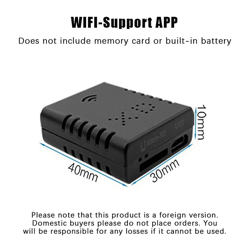Mini Cámara IP WiFi 1080P para Seguridad Interior – Vigilancia en Tiempo Real, Visión Nocturna, Detección Inteligente y Control por APP