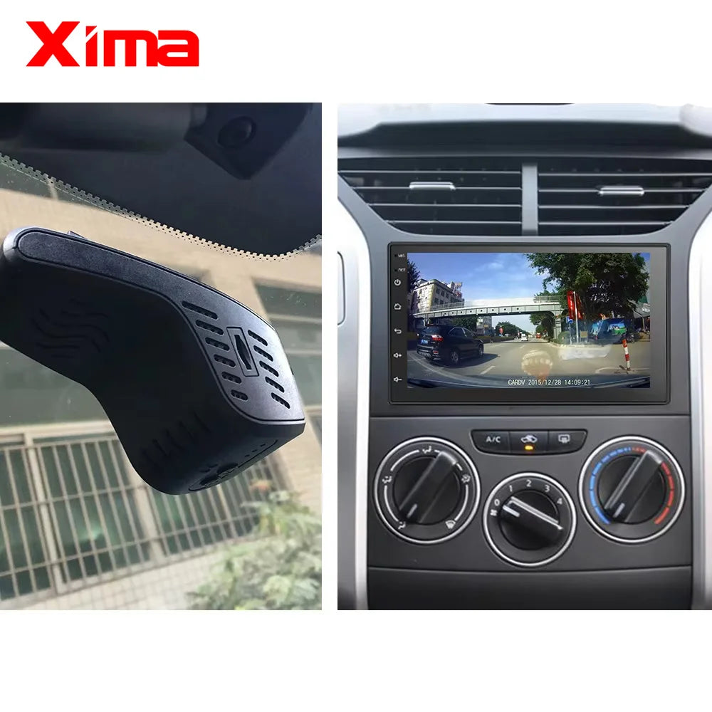 Dashcam XIMA con ADAS USB para Radio Android – Cámara DVR Full HD Oculta con Grabación Continua y Asistencia a la Conducción